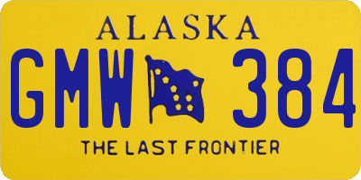 AK license plate GMW384