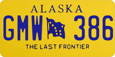 AK license plate GMW386