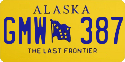 AK license plate GMW387