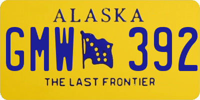AK license plate GMW392