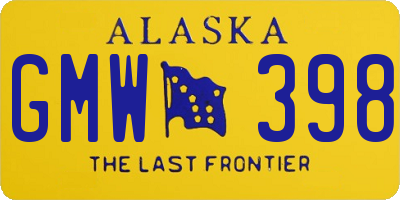 AK license plate GMW398