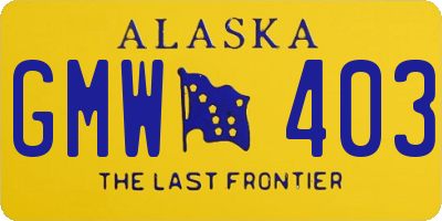 AK license plate GMW403