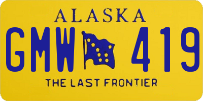 AK license plate GMW419
