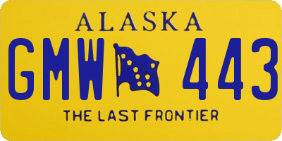AK license plate GMW443