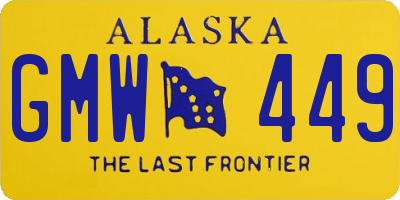 AK license plate GMW449