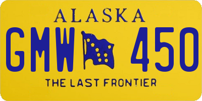 AK license plate GMW450