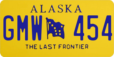 AK license plate GMW454