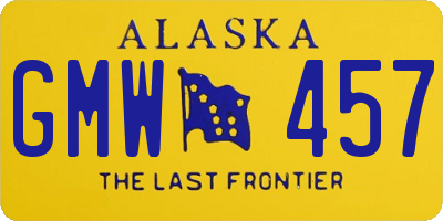 AK license plate GMW457