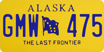 AK license plate GMW475
