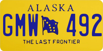 AK license plate GMW492