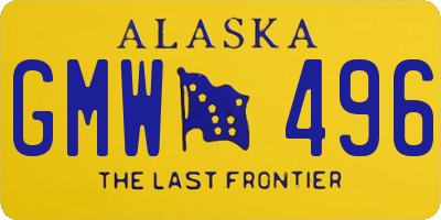 AK license plate GMW496