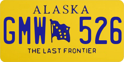 AK license plate GMW526