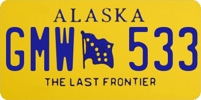 AK license plate GMW533