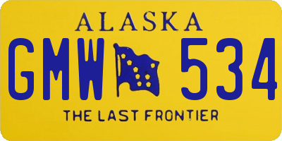 AK license plate GMW534