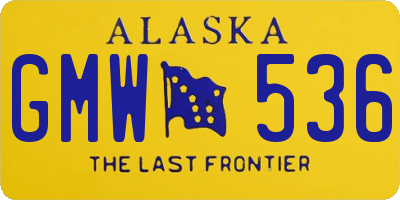 AK license plate GMW536