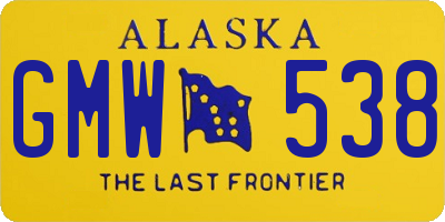 AK license plate GMW538