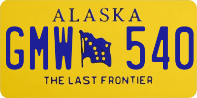 AK license plate GMW540