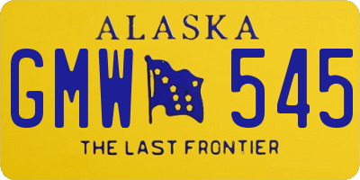 AK license plate GMW545