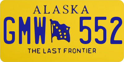 AK license plate GMW552