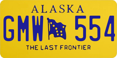 AK license plate GMW554