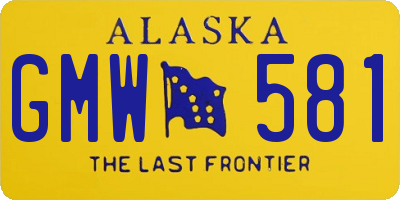 AK license plate GMW581