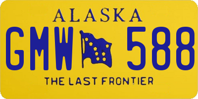 AK license plate GMW588