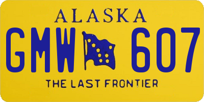 AK license plate GMW607