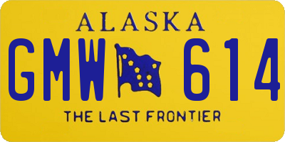 AK license plate GMW614