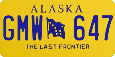 AK license plate GMW647