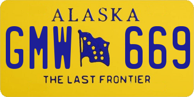 AK license plate GMW669