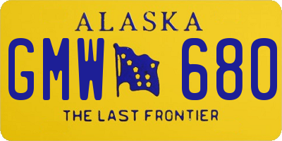 AK license plate GMW680