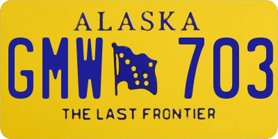 AK license plate GMW703