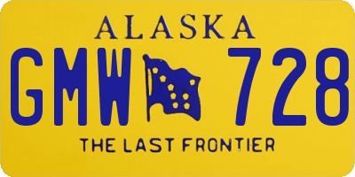 AK license plate GMW728
