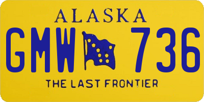 AK license plate GMW736
