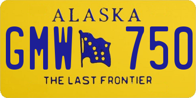 AK license plate GMW750