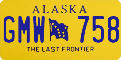 AK license plate GMW758