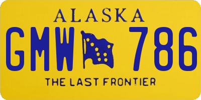 AK license plate GMW786