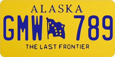AK license plate GMW789