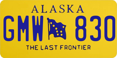 AK license plate GMW830