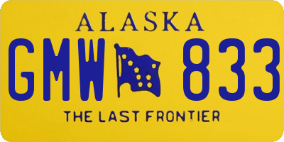 AK license plate GMW833