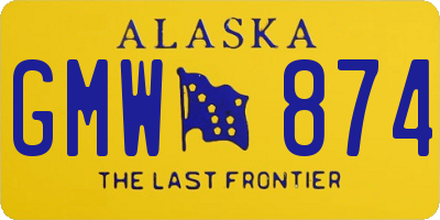 AK license plate GMW874