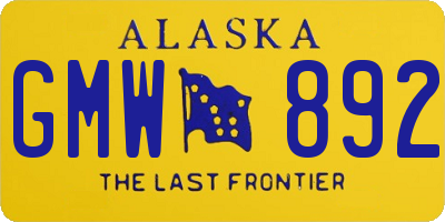 AK license plate GMW892