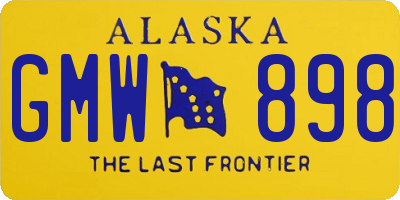 AK license plate GMW898