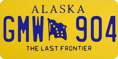 AK license plate GMW904