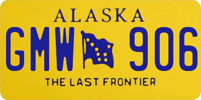AK license plate GMW906