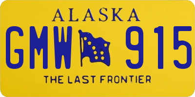 AK license plate GMW915