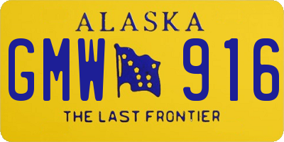 AK license plate GMW916