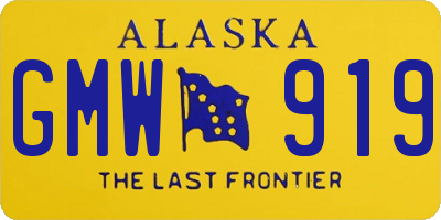 AK license plate GMW919