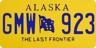 AK license plate GMW923