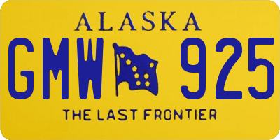AK license plate GMW925